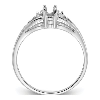 14K White Gold Oval Ring Mounting – view 2