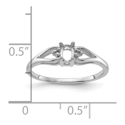 14K White Gold Oval Ring Mounting – view 3