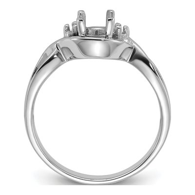 14K White Gold Oval Ring Mounting – view 2