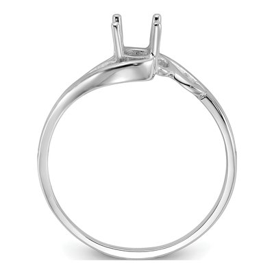 14K White Gold Oval Ring Mounting – view 3