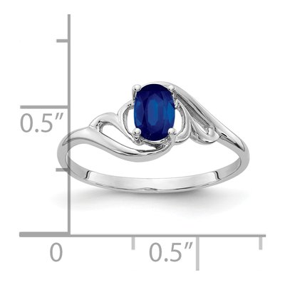 14K White Gold Sapphire Oval Ring – view 2