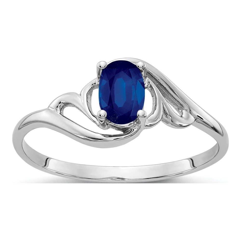 14K White Gold Sapphire Oval Ring