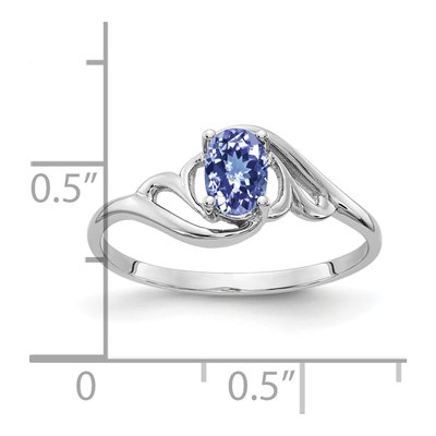 14K White Gold Tanzanite Oval Ring – view 2