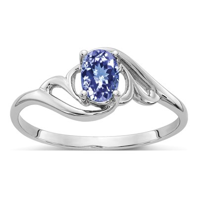 14K White Gold Tanzanite Oval Ring