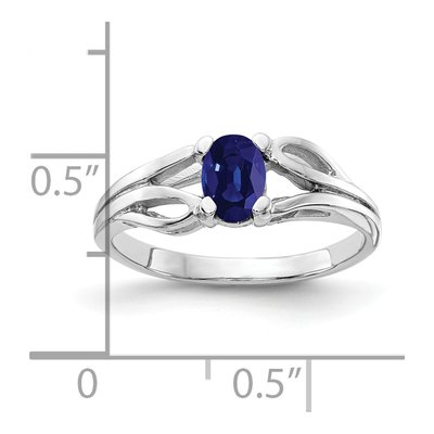14K White Gold Sapphire Oval Ring – view 2