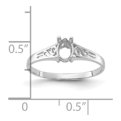 14K White Gold Pear Filigree Ring Mounting – view 3