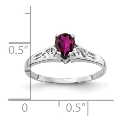 14K White Gold Rhodolite Garnet Filigree Ring – view 2