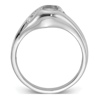 14K White Gold Diamond Oval Ring Mounting – view 3