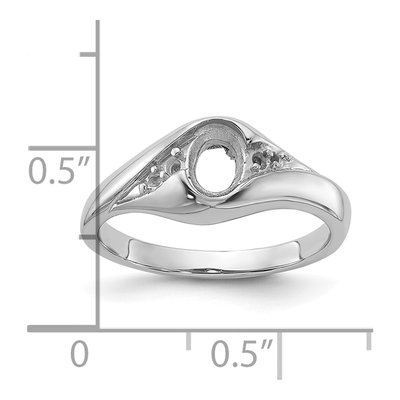 14K White Gold Diamond Oval Ring Mounting – view 4