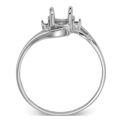 14K White Gold Oval Ring Mounting – view 2