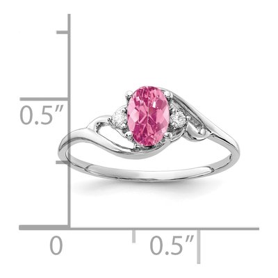 14K White Gold Pink Tourmaline & Diamond Ring – view 2