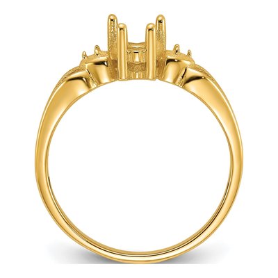 14K Yellow Gold Diamond Heart Ring Mounting – view 2