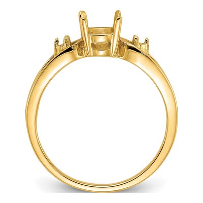 14K Yellow Gold Oval Ring Mounting – view 2