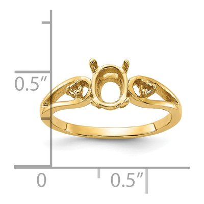14K Yellow Gold Oval Ring Mounting – view 3
