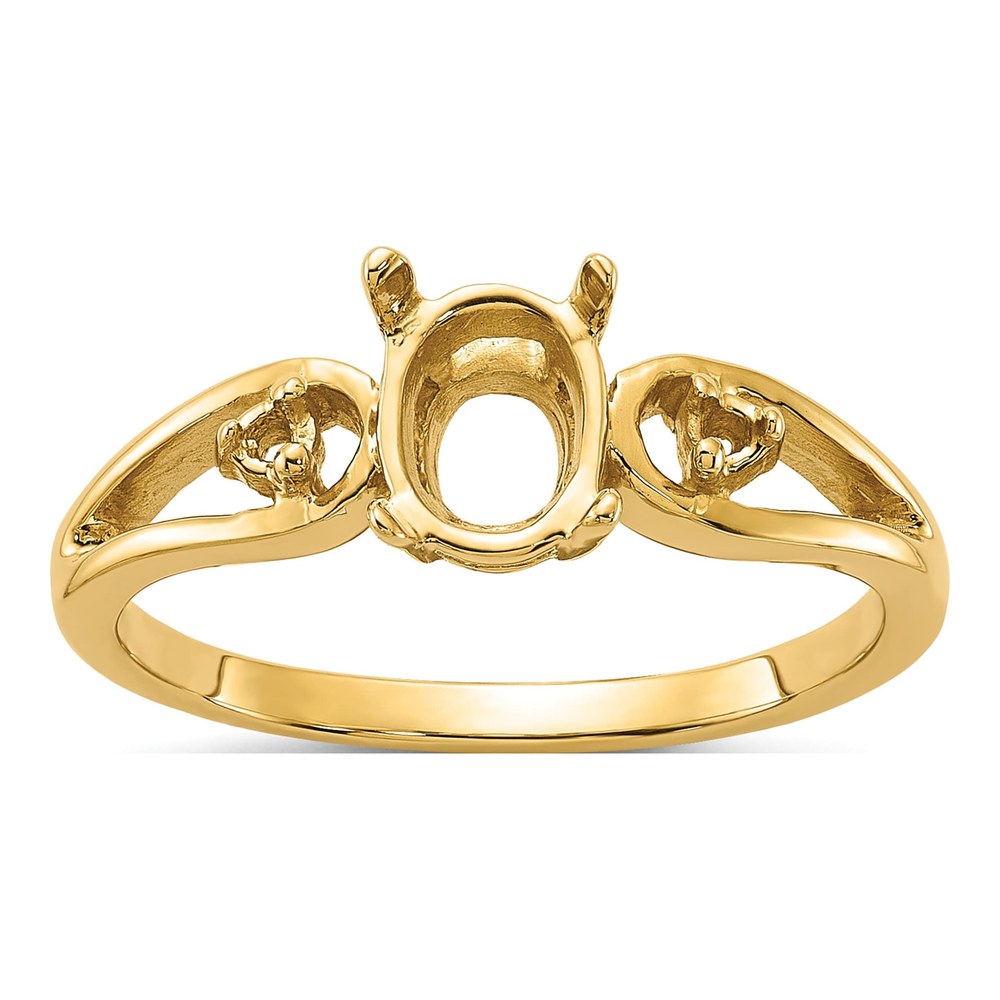 14K Yellow Gold Oval Ring Mounting