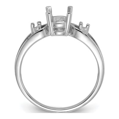 14K White Gold Oval Ring Mounting – view 2