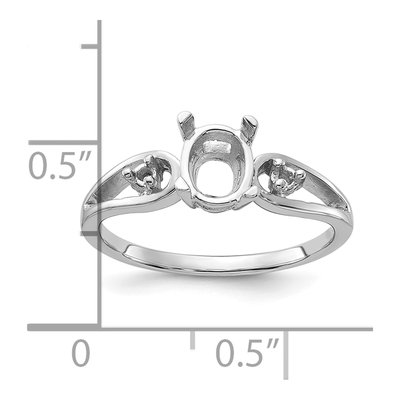 14K White Gold Oval Ring Mounting – view 3