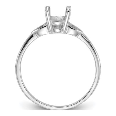 14K White Gold Oval Ring Mounting – view 3