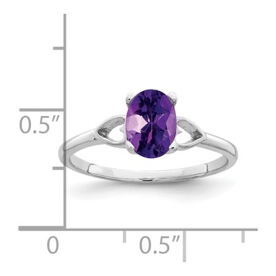 14K White Gold Amethyst Oval Ring – view 2