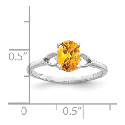 14K White Gold Citrine Oval Ring – view 2