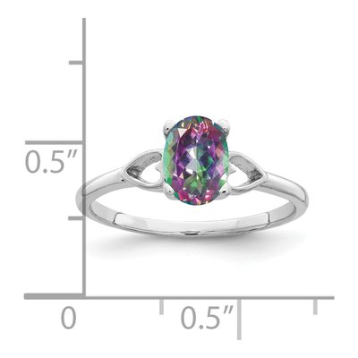 14K White Gold Mystic Fire Topaz Oval Ring – view 2