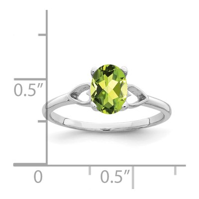 14K White Gold Peridot Oval Ring – view 2