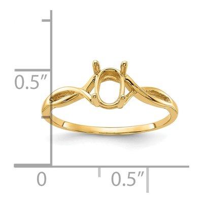 14K Yellow Gold Oval Ring Mounting – view 4