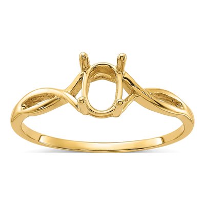 14K Yellow Gold Oval Ring Mounting