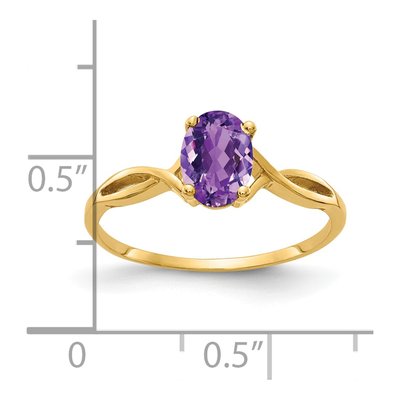 14K Yellow Gold Amethyst Oval Twist Ring – view 2