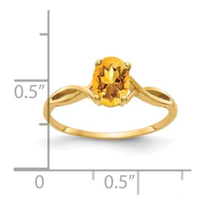 14K Yellow Gold Citrine Oval Twist Ring – view 2