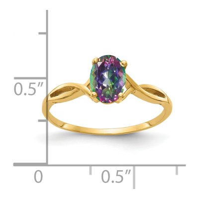 14K Yellow Gold Mystic Fire Topaz Twist Ring – view 2