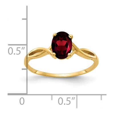 14K Yellow Gold Garnet Oval Twist Ring – view 2
