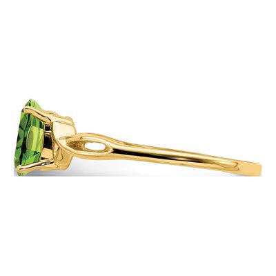 14K Yellow Gold Peridot Oval Twist Ring – view 4