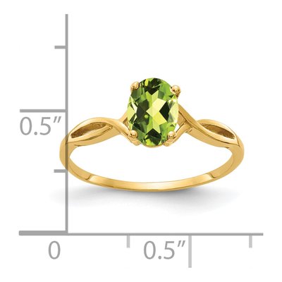 14K Yellow Gold Peridot Oval Twist Ring – view 5