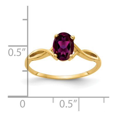 14K Yellow Gold Rhodolite Garnet Twist Ring – view 2