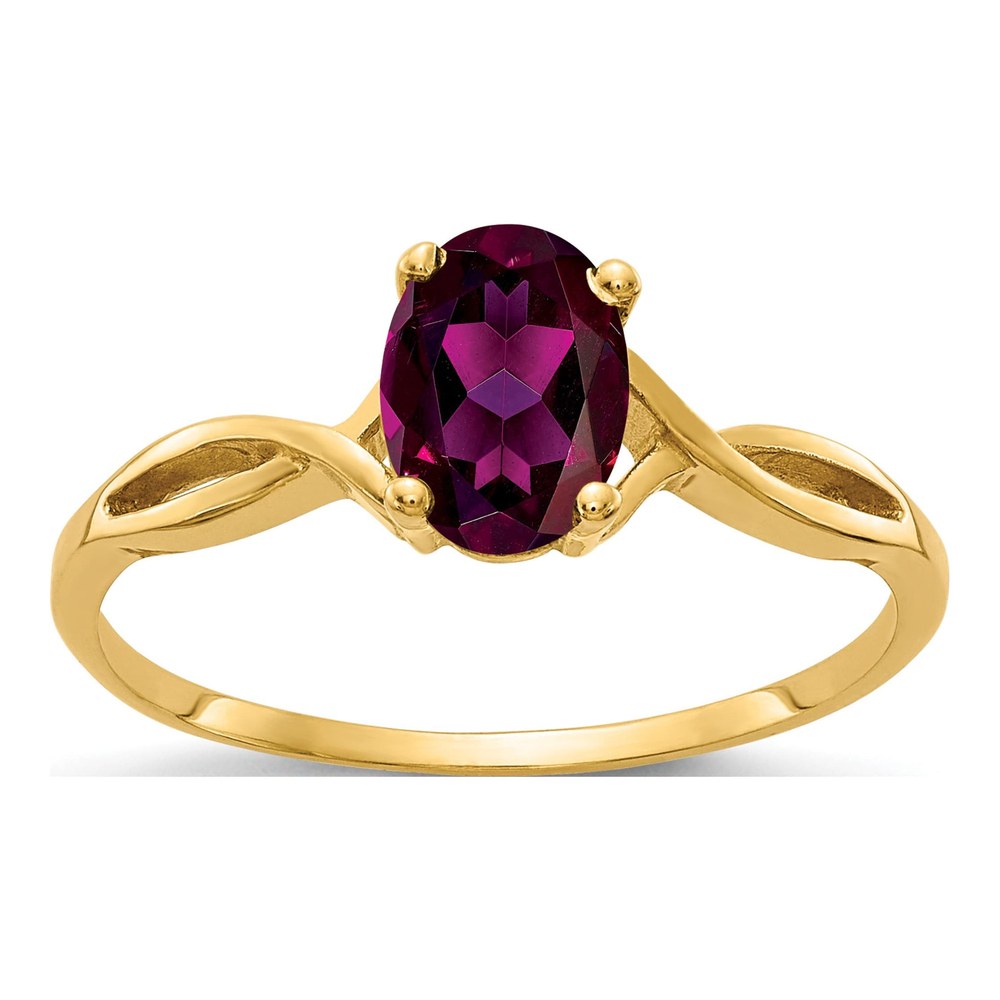 14K Yellow Gold Rhodolite Garnet Twist Ring