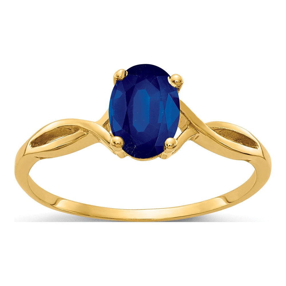 14K Yellow Gold Sapphire Oval Ring