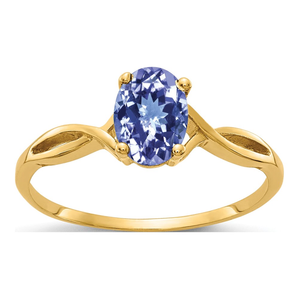 14K Yellow Gold Tanzanite Oval Ring