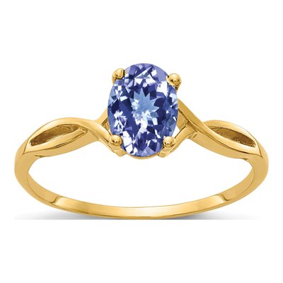 14K Yellow Gold Tanzanite Oval Ring