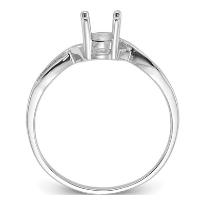 14K White Gold Oval Ring Mounting – view 2