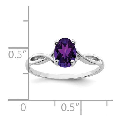 14K White Gold Amethyst Oval Twist Ring – view 2