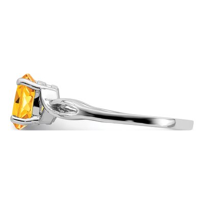 14K White Gold Citrine Oval Twist Ring – view 3