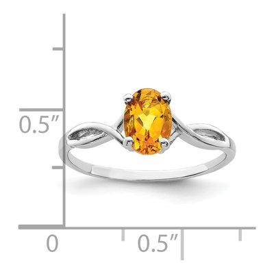 14K White Gold Citrine Oval Twist Ring – view 4