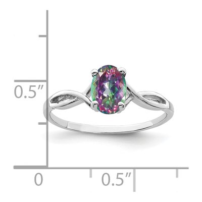 14K White Gold Mystic Fire Topaz Twist Ring – view 2