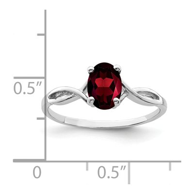 14K White Gold Garnet Oval Twist Ring – view 2