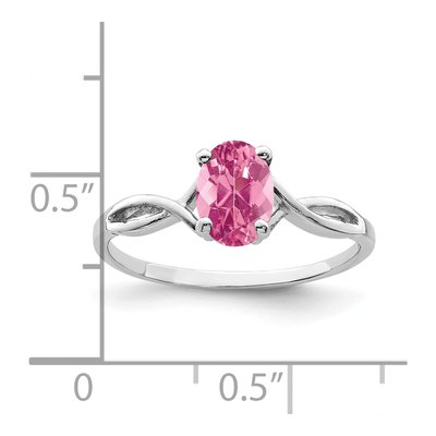 14K White Gold Pink Tourmaline Twist Ring – view 2