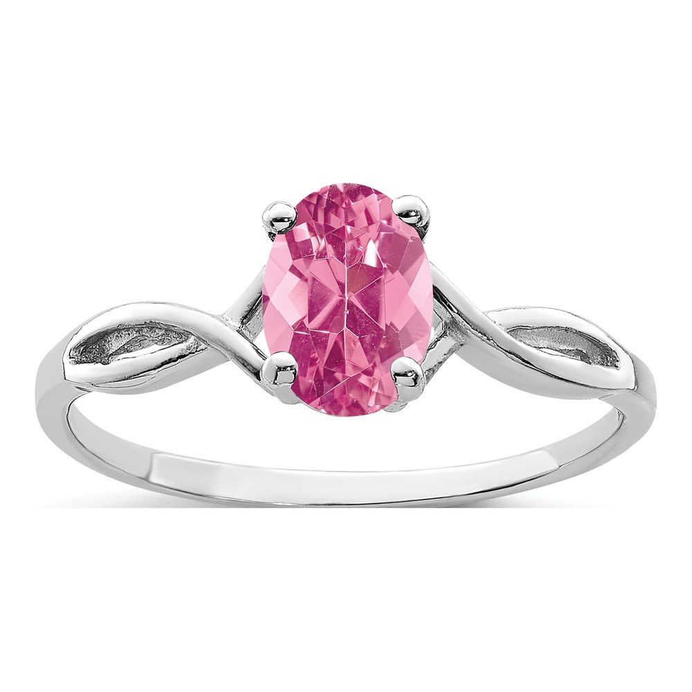 14K White Gold Pink Tourmaline Twist Ring