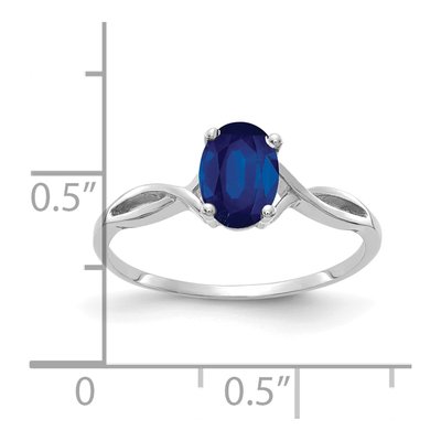 14K White Gold Sapphire Oval Ring – view 2