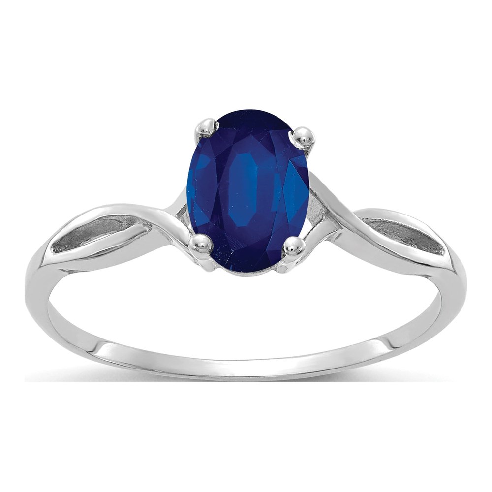 14K White Gold Sapphire Oval Ring