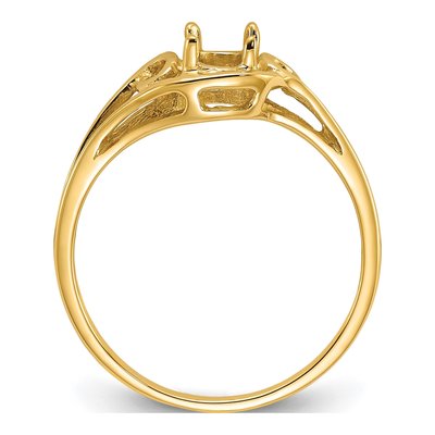 14K Yellow Gold Oval for Gem Ring Mounting – view 2